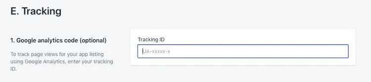 Shopify app store lisiting data on Google Analytics