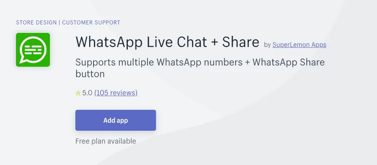 WhatsApp Chat Button 5-star rating